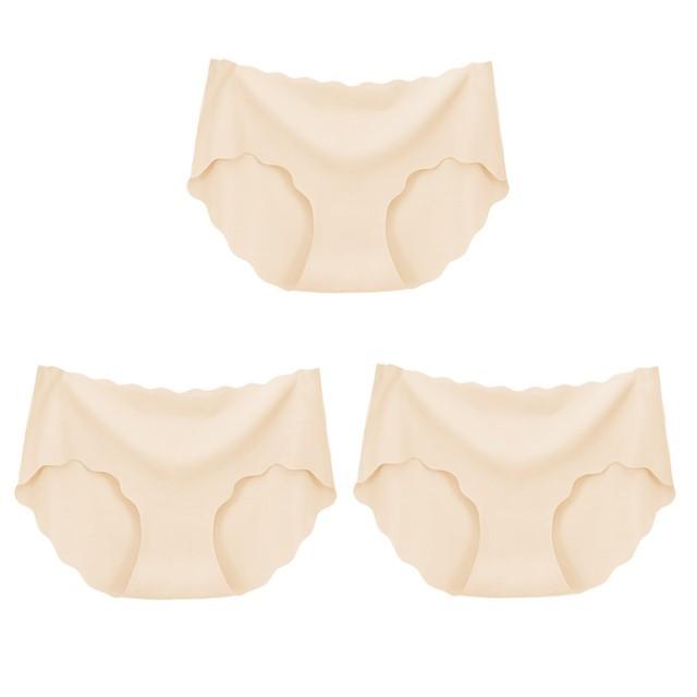 3Pcs Seamless Underwear Silk For Women Panties Lingerie Sexy