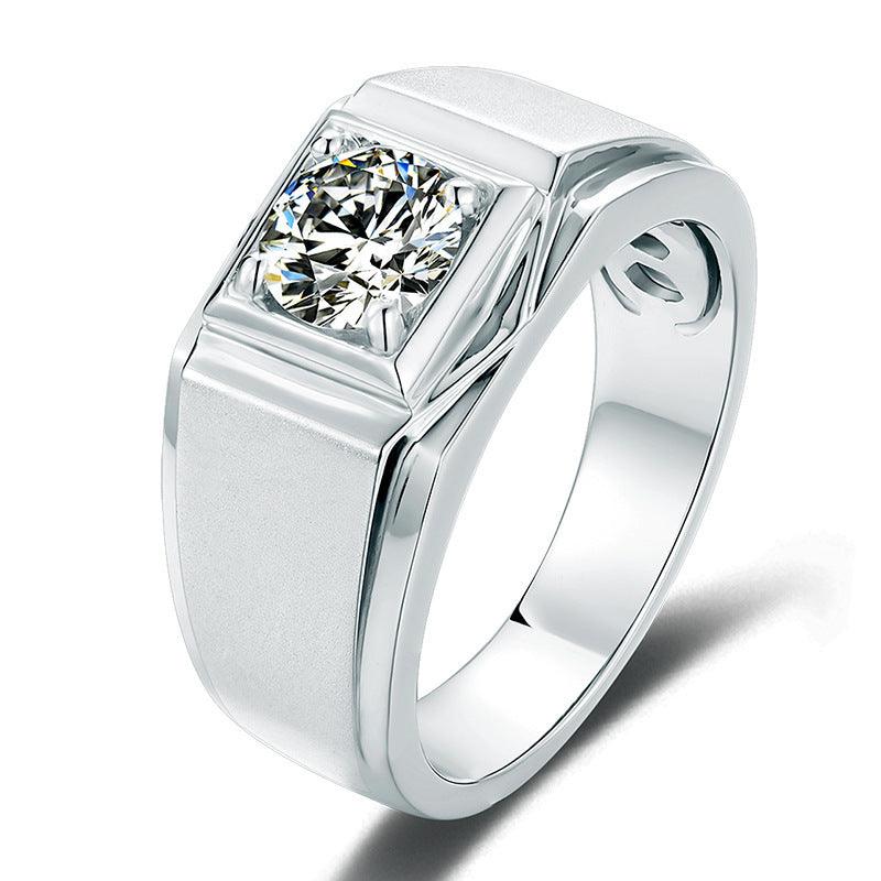 Fashion Simple Solitaire Moissanite Men's Ring