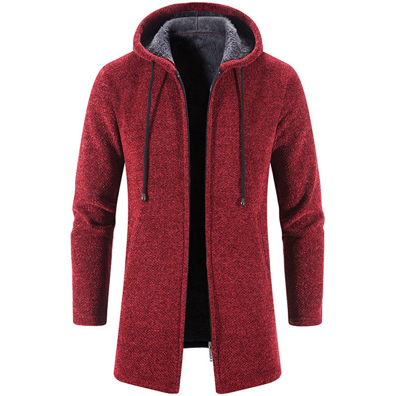 Plus Fleece Trend And Handsome All-match Cardigan For Men