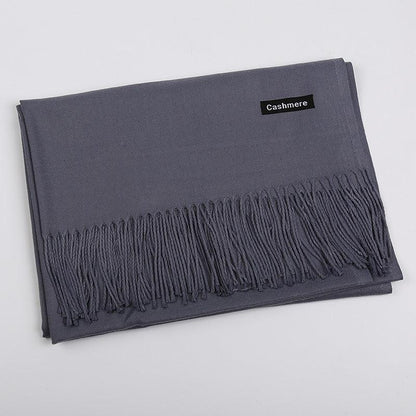 Solid Color Artificial Cashmere Scarf Female 220g Warm Shawl - KiwiBrands