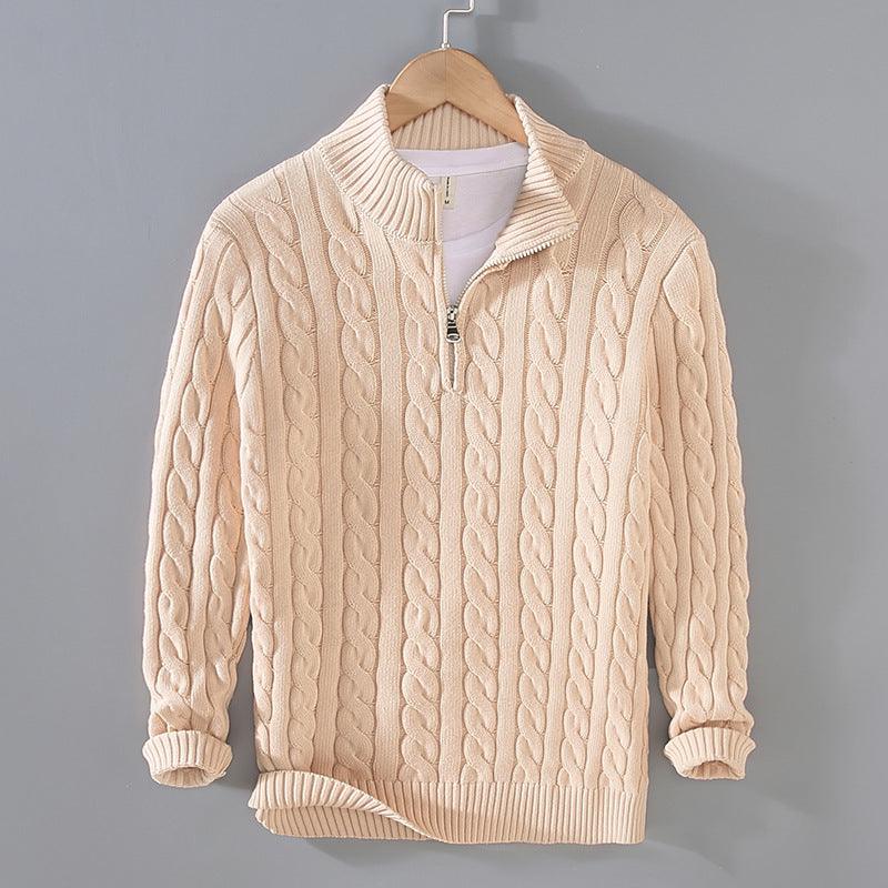 Sweater Loose Zip Pullover Knitting Sweater Coat Men