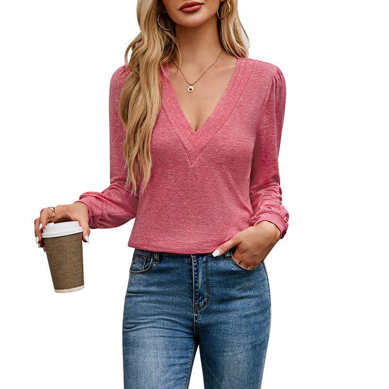 Women's Multi-level V-neck Top - KiwiBrands