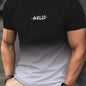 Casual Men's T-shirt Gradient Color 3D Short Sleeve Top - KiwiBrands