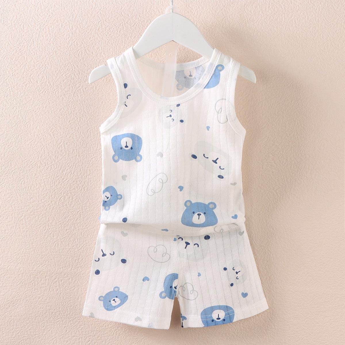 Fashion Children's Sleeveless Vest Shorts Set