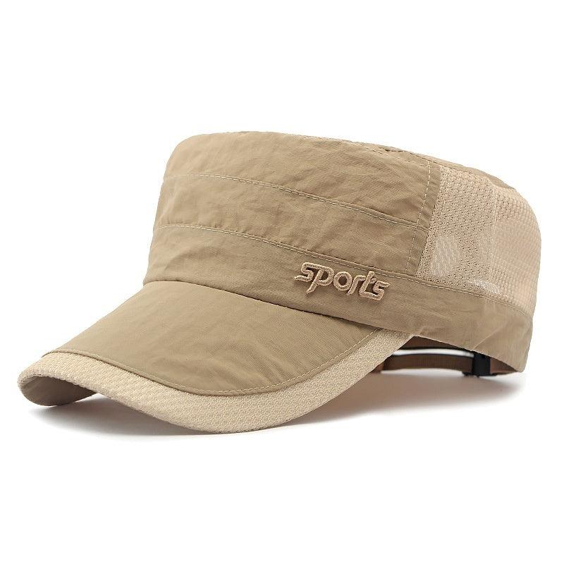 Peaked Cap Summer Mesh Breathable Swimming Sunshade Flat Top Military Cap - KiwiBrands