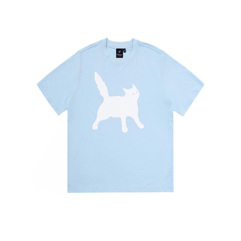 Scratch Cat Pixel Printed Cotton Short-sleeved T-shirt