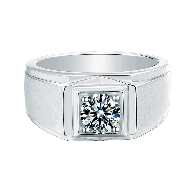 Fashion Simple Solitaire Moissanite Men's Ring - KiwiBrands