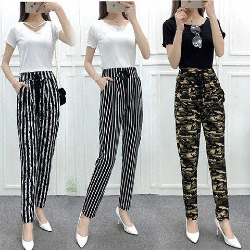 Harem Loose Tappered Pants Cropped Pencil Pants Fat Casual