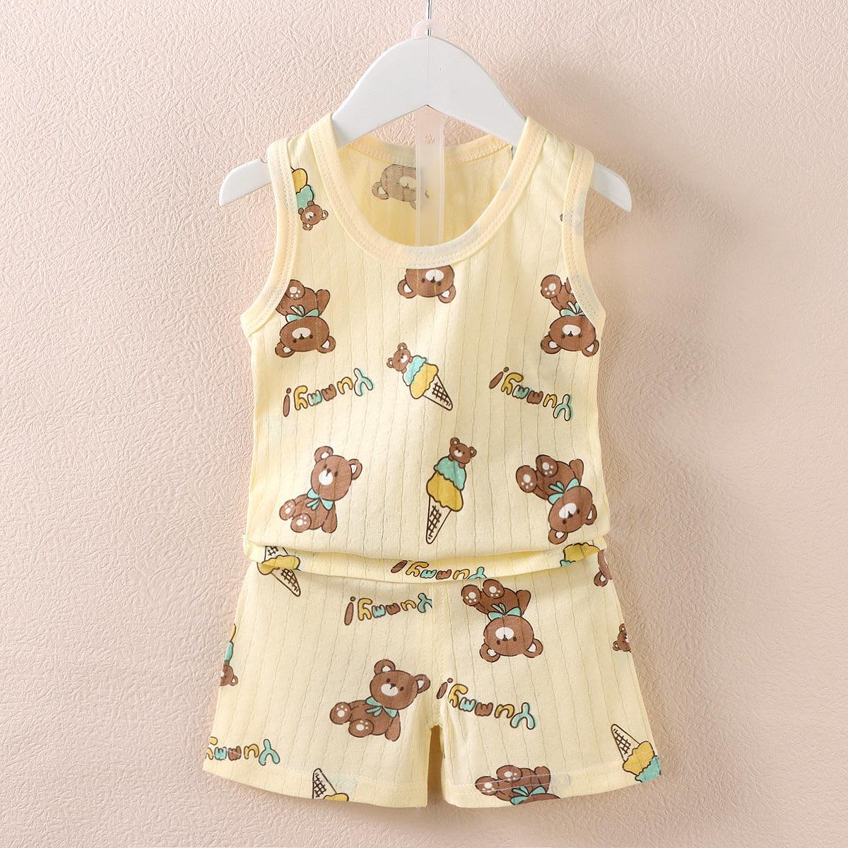 Fashion Children's Sleeveless Vest Shorts Set