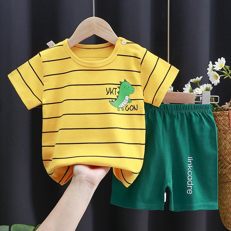 Children's Short-sleeved Suit Cotton T-shirt Baby Baby Clothes - KiwiBrands