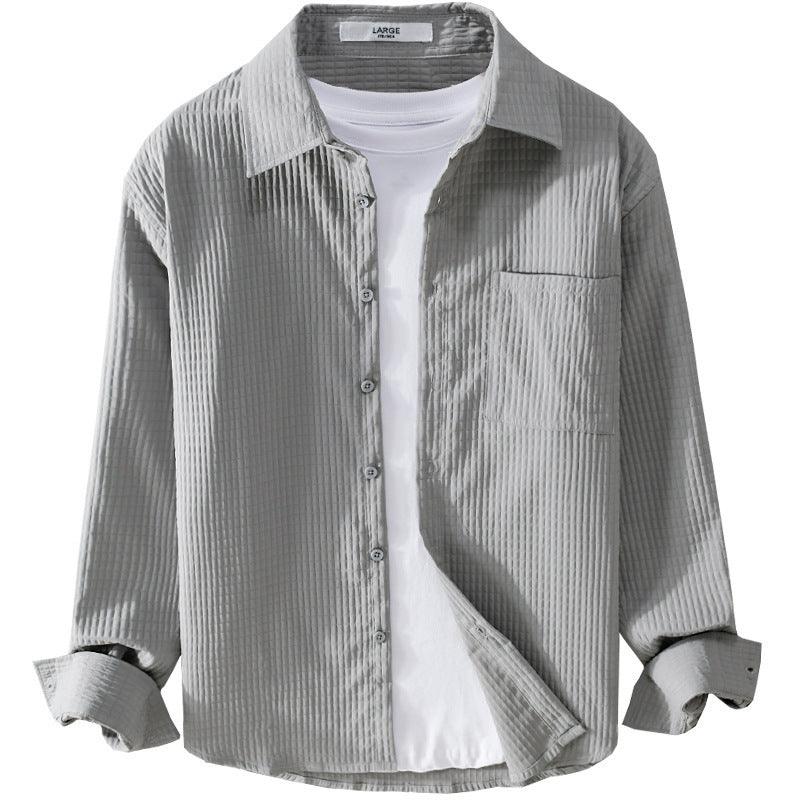 Men's Long-sleeved Trendy Casual Loose Fashion Youth Simplicity All-matching Shirt