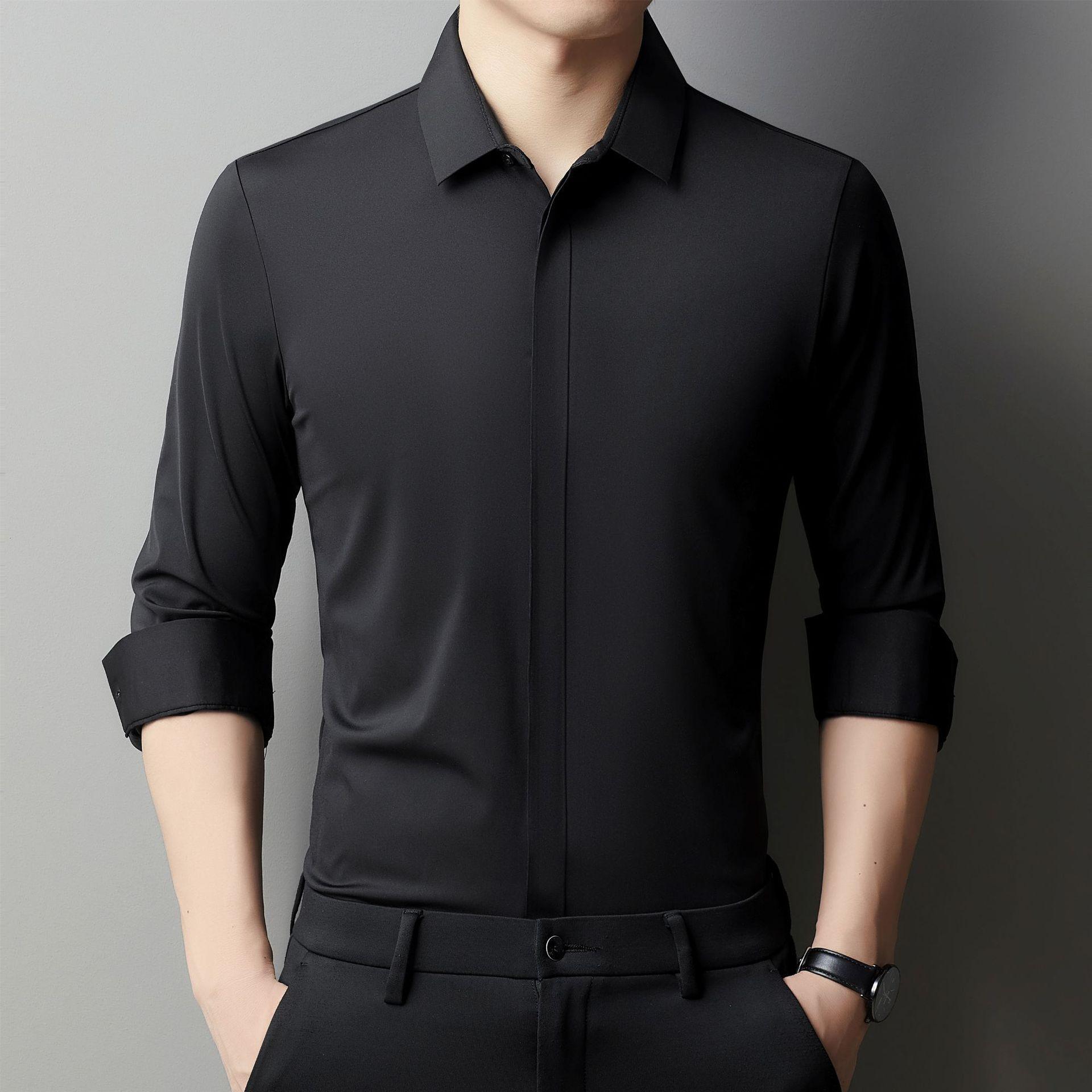 Business Leisure Iron-free Silky Shirt