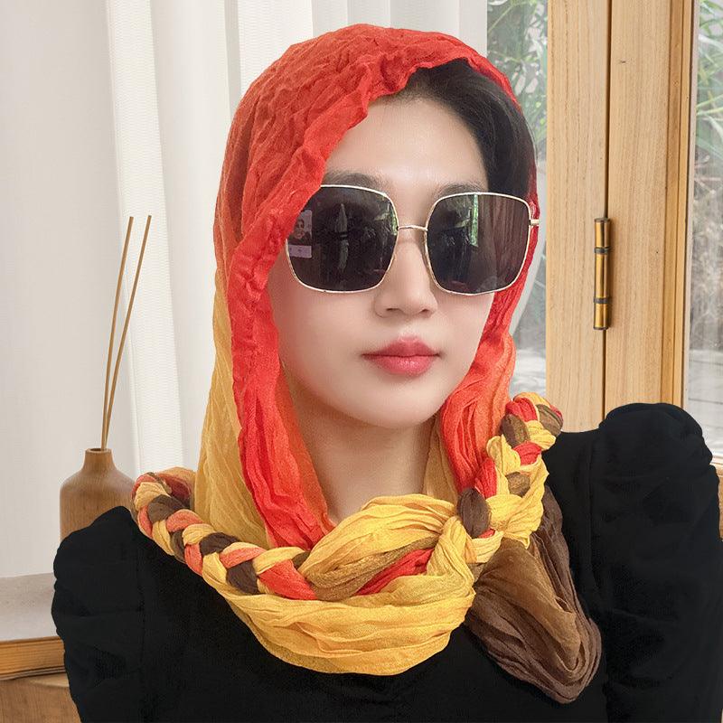 Hand-woven Hair Braid Scarf Girls Fashion Thin Scarf