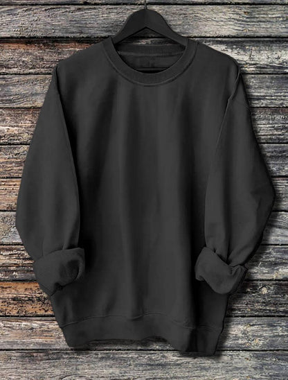 Men's Solid Color Light Plate Long Sleeved Sweatshirt