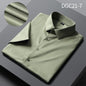 Men's Shirt Short Sleeve Anti-wrinkle Casual Business Suit Shirt Silk Satin Shirt Cross-border Source Manufacturer Solid Color