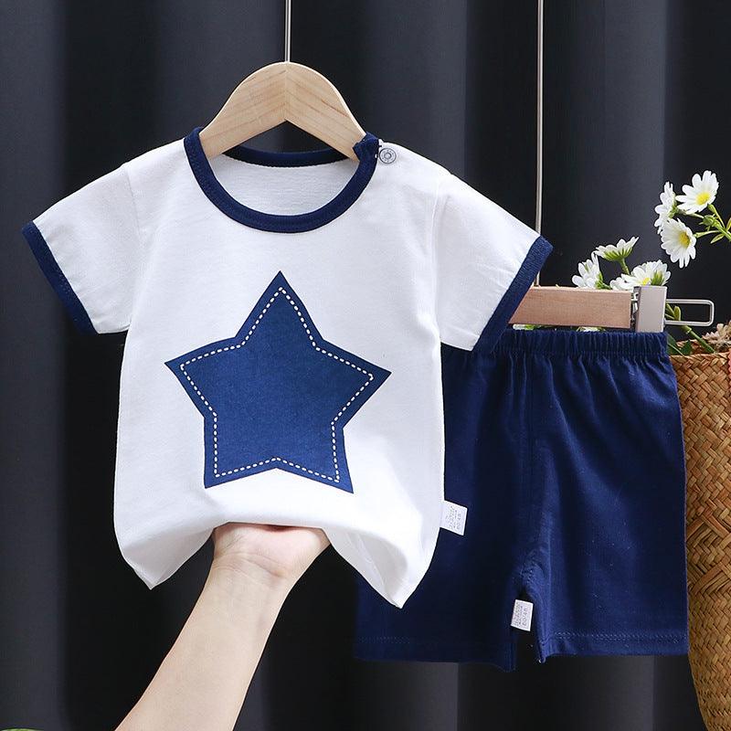 Children's Short-sleeved Suit Cotton T-shirt Baby Baby Clothes - KiwiBrands