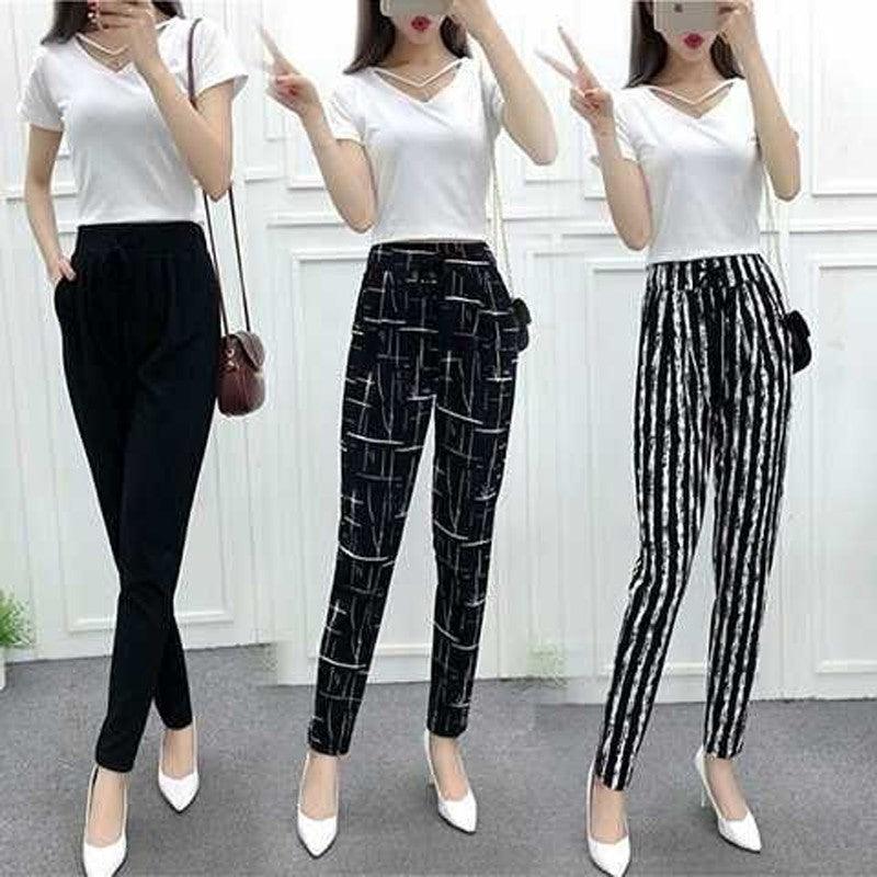 Harem Loose Tappered Pants Cropped Pencil Pants Fat Casual