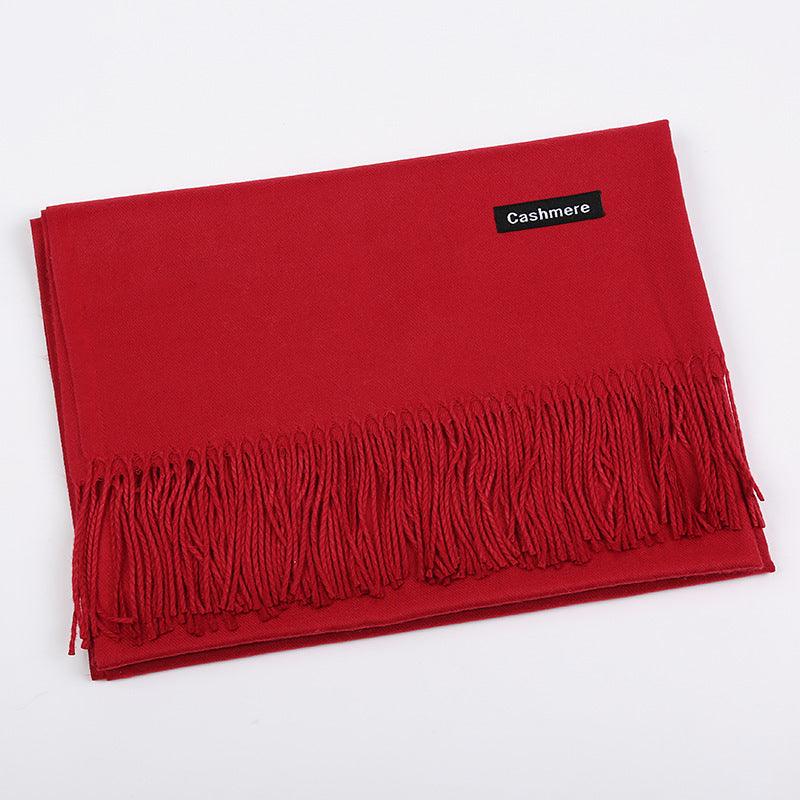 Solid Color Artificial Cashmere Scarf Female 220g Warm Shawl - KiwiBrands