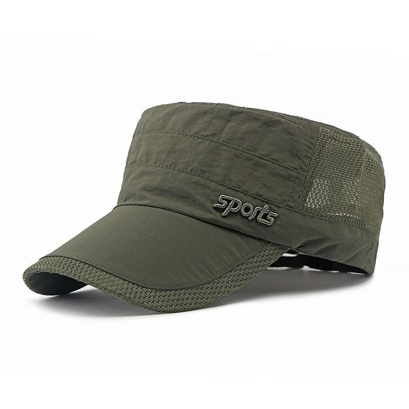 Peaked Cap Summer Mesh Breathable Swimming Sunshade Flat Top Military Cap - KiwiBrands