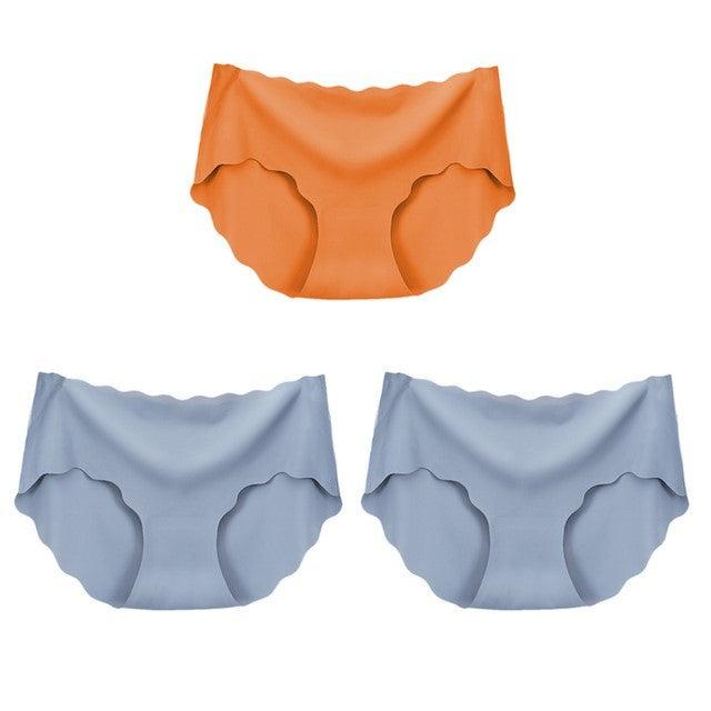 3Pcs Seamless Underwear Silk For Women Panties Lingerie Sexy