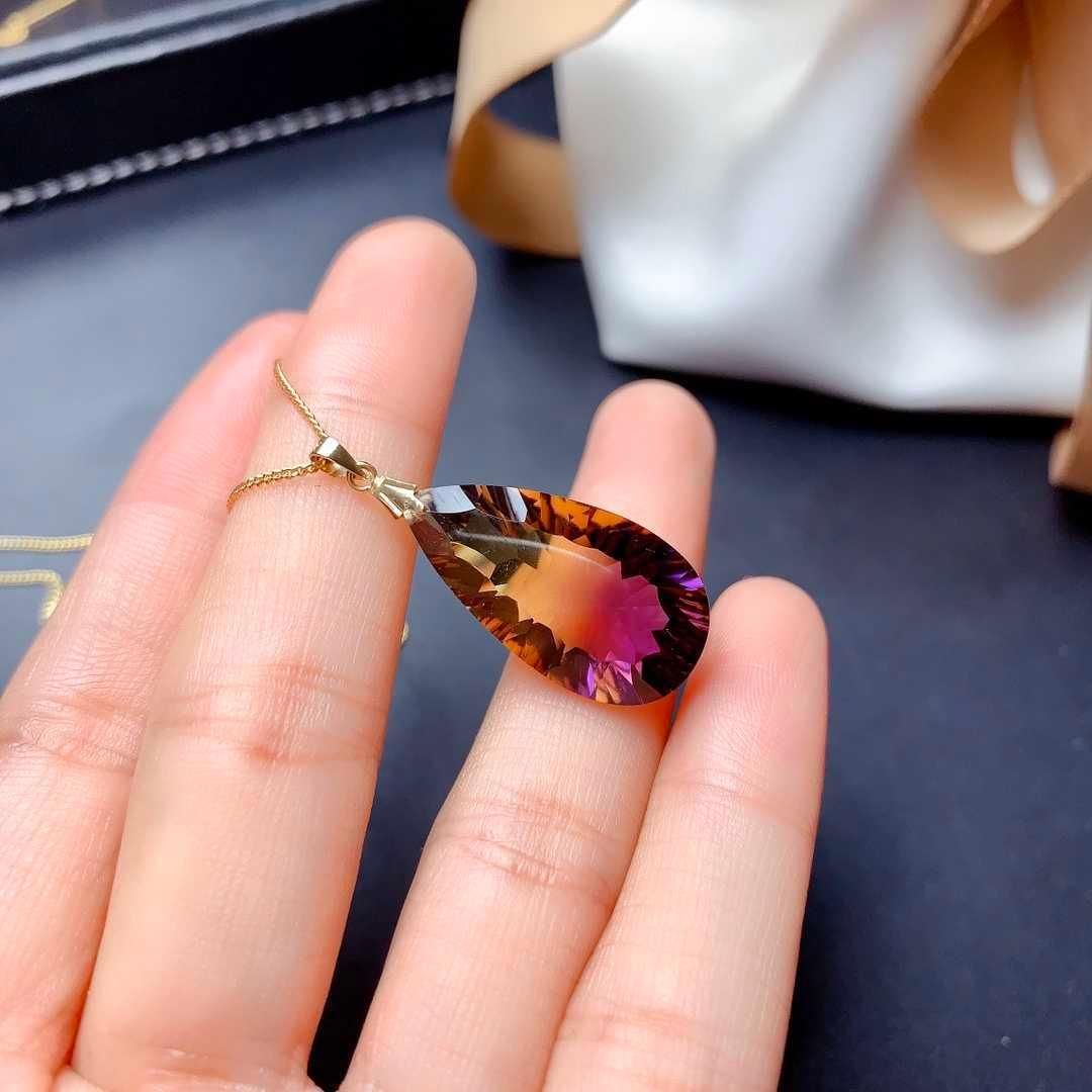 Fashionable And Simple Female Gradient Color Amethyst Pendant