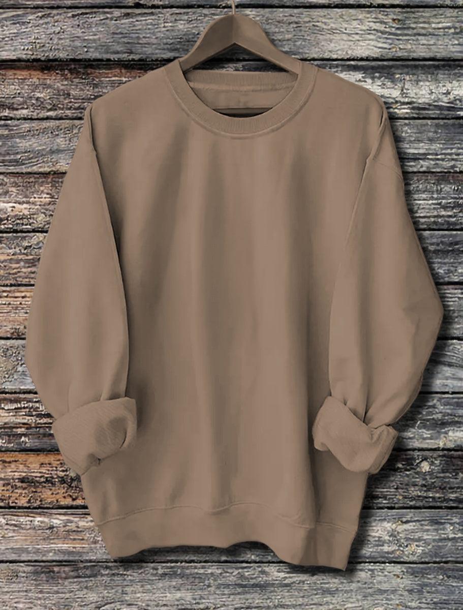 Men's Solid Color Light Plate Long Sleeved Sweatshirt