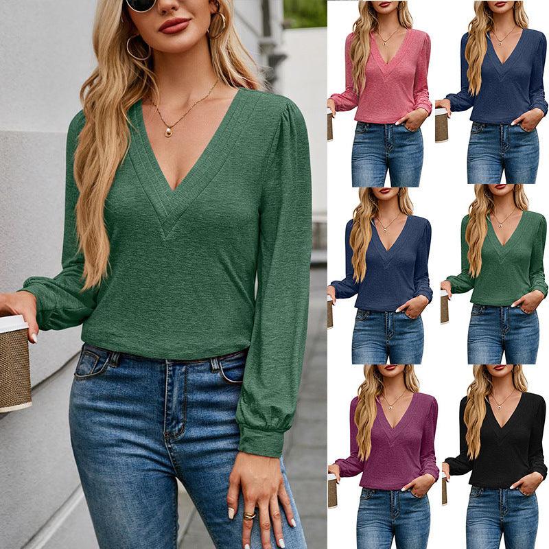 Women's Multi-level V-neck Top