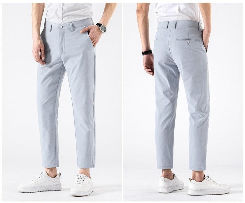 Casual Cropped Pants Men's Spring And Autumn Slim Fit Skinny Business Men's Suit Pants Korean Fashion