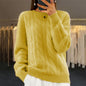 Fashion Retro Cable-knit Pullover Sweater Women