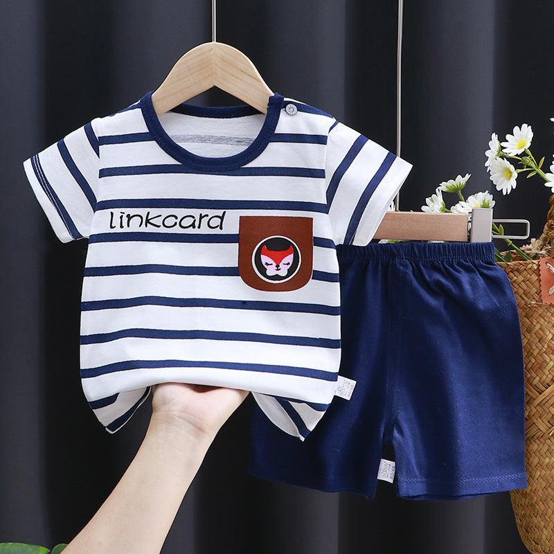 Children's Short-sleeved Suit Cotton T-shirt Baby Baby Clothes - KiwiBrands