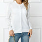 Women's Buckle Round Neck Long Sleeve Soft Knitted Sweater - KiwiBrands