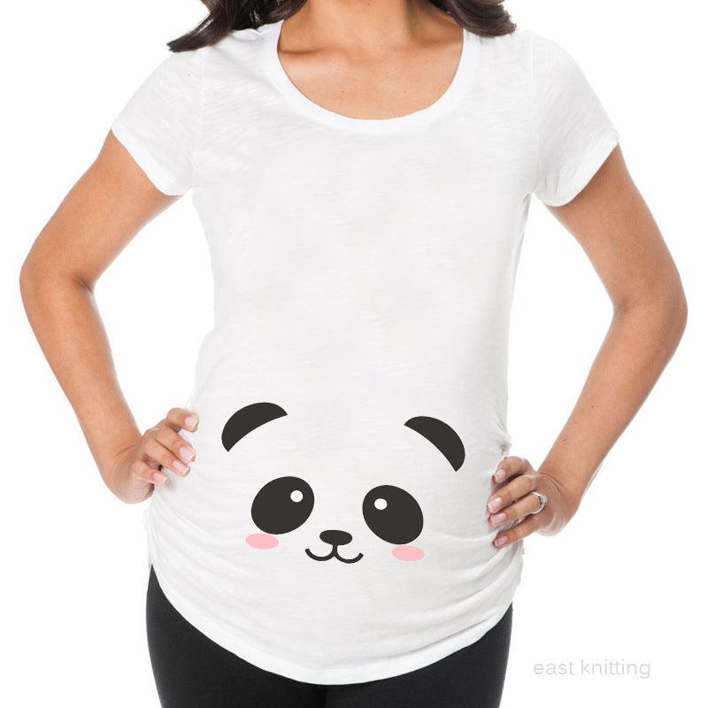 Women T-Shirts Slim Maternity Funny Letter Tops O-Neck Pregnancy Women - KiwiBrands