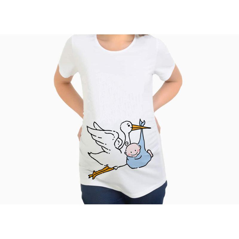Women T-Shirts Slim Maternity Funny Letter Tops O-Neck Pregnancy Women - KiwiBrands