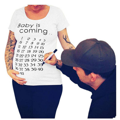 Women T-Shirts Slim Maternity Funny Letter Tops O-Neck Pregnancy Women - KiwiBrands