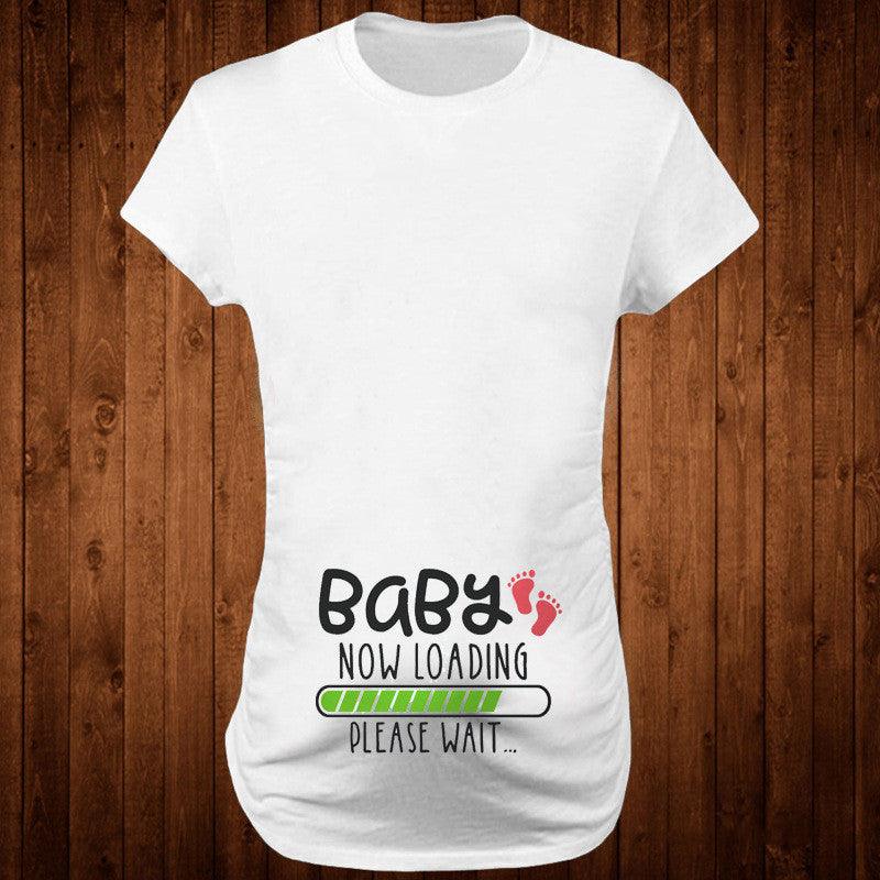 Women T-Shirts Slim Maternity Funny Letter Tops O-Neck Pregnancy Women - KiwiBrands