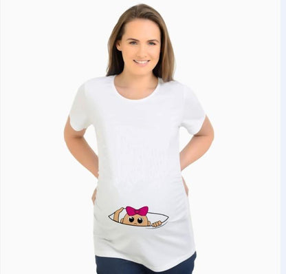 Women T-Shirts Slim Maternity Funny Letter Tops O-Neck Pregnancy Women - KiwiBrands