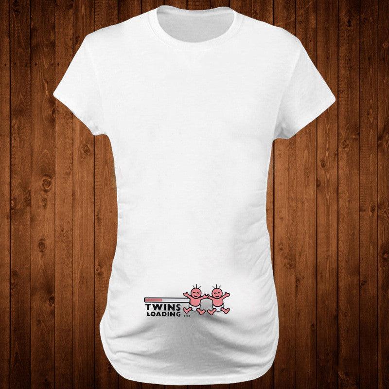 Women T-Shirts Slim Maternity Funny Letter Tops O-Neck Pregnancy Women - KiwiBrands
