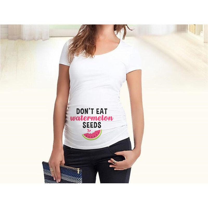 Women T-Shirts Slim Maternity Funny Letter Tops O-Neck Pregnancy Women - KiwiBrands