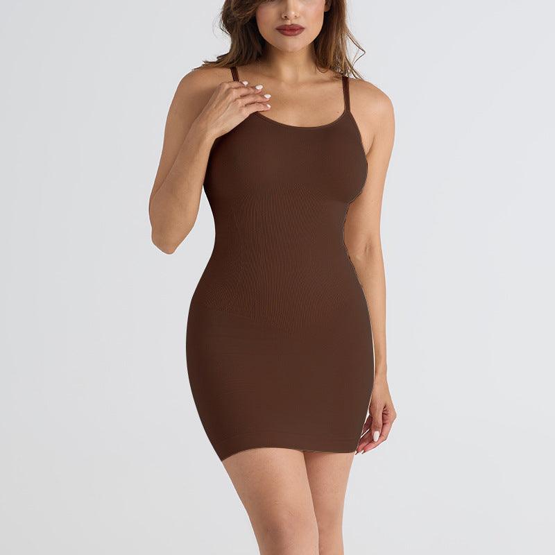 Solid Color Yoga Seamless Belly Shaping Plus Size Dress Women - KiwiBrands